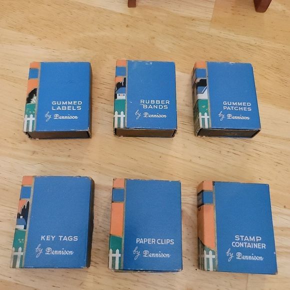 Vintage 40s 50s Dennisons mini bookshelf desk supplies - Picture 6 of 14